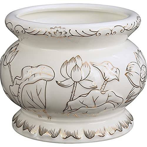 Houlu Small White Ceramic Incense Burner Pot For Praying Buddha, Tibetan Buddhist Altar Worhship Incense Censer - 4 Inches #TOP9