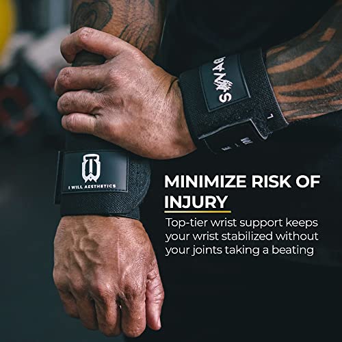 I Will Aesthetics No Thumb Loop Lifting Wrist Wraps For Men And Women, Durable Workout Support For Weightlifting And Powerlifting, Ideal For Bench Press, Boost Your Lifting Performance #TOP1