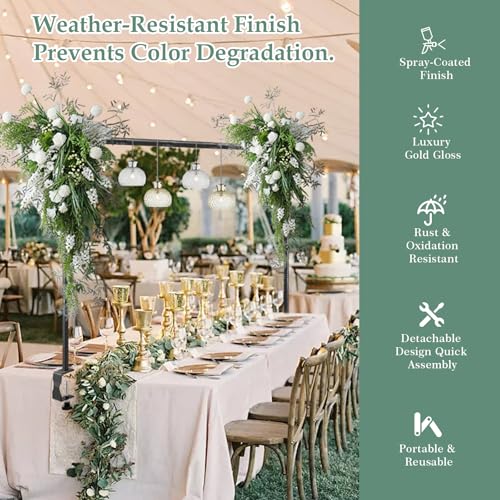 WellSign Over The Table Rod Stand with Clamps Adjustable 31"-110" Length 31"-64" Height, Table Balloon Arch Stand for Wedding Valentine Engagement Party, Black Table Arch Frame Hanging Decor Rod by WellSign - Image 4