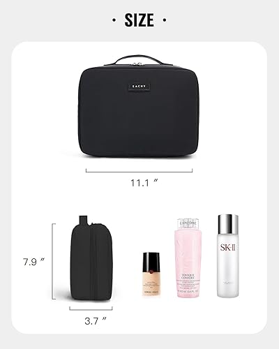 Miniatura 6 de EACHY Neceser de viaje con gancho para colgar, bolsas de maquillaje portátiles para mujeres, accesorios de viaje de tamaño completo resistentes al