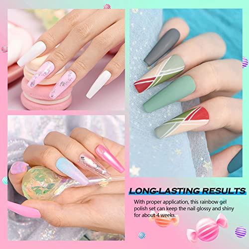 UV Nagellack Set, 36 Farben Gel Nagellack Set, UV Farbgel Set mit Nagelfeile und Nagelpinsel, Gel nägel Farben, Nagellack Nail Polish für Nail Art Nagel-Design