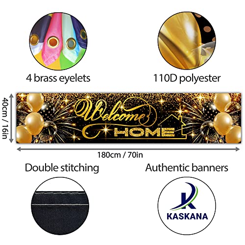 Welcome Home Banner - Black & Gold Welcome Home Decorations 180 x 40cm - Welcome Back Banner - We Missed You So Much - Image 2