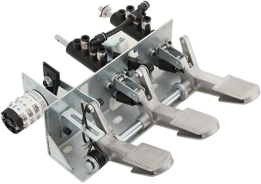 Pneumatic Tire Changer Machine Car Air Control Valve, Foot Pedal Valve 3 Pedal Air Pneumatic Valve + Switch Control Part Alloy Frame Foot Control Tyre Changer Valve for 8mm Tube