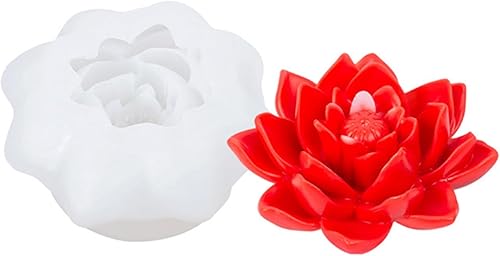 Miniatura 10 de Moldes de silicona en forma de flor de loto 3D, reutilizables, peonía, crisantemo, chocolate, jabón, fondant, pastel, postre, decoración, cupcake,