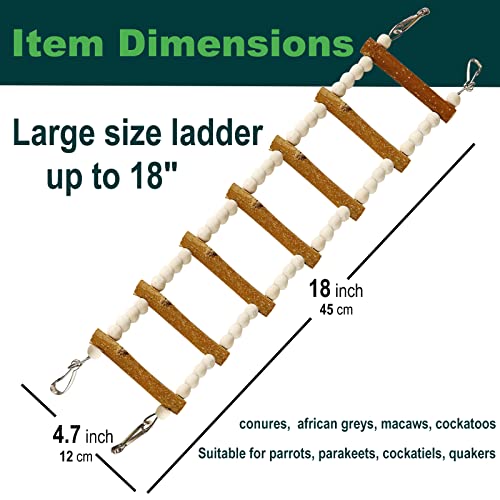 Luonfels-Bird-Perches-Large-Ladder-Birds-Cage-Accessories-18-Inches-Apple-Branch-Wooden-Bridge-Play-Stand-for-Cage-Accessories