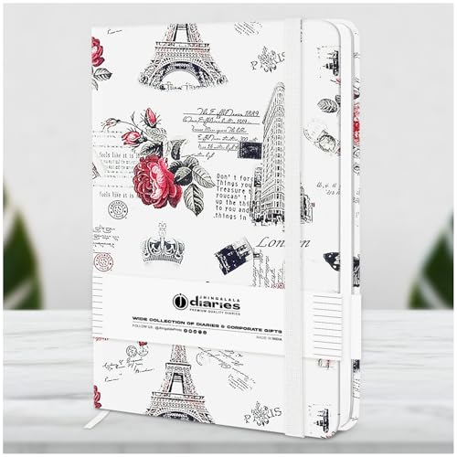 Image of Jhingalala Diaries - Hardbound Leather Cover Pocket Size Corporate Executive Diary Notebook I Pocket Diary For Men and Women I A6 Size I 80gsm Paper I 192 Ruled Pages (Paris)