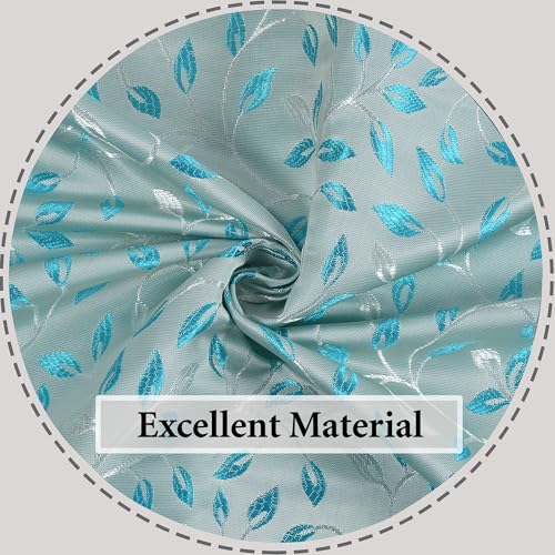 Image of FRESH FROM LOOM Polyester Bedroom Curtains Set of 3 Window Parda | Floral Room Darkening 12 Feet Long Curtains for Living Room with Eyelets Ring Parde Screens (Set of 3 |Aqua)
