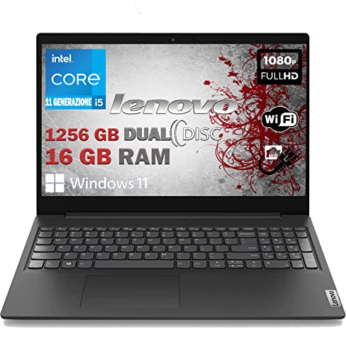 Notebook SSD Intel i5 11Th Quad Core Display FULL HD 1920x1080 Led da 15,6" Ram 16 Gb DDR4,SSD 1256 Gb, wifi, webcam, Bt, 3 usb, Win 11 Pro, pronto All'uso, Garanzia Italia - Notebook - Immagine 1
