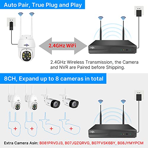 Hiseeu 2K Wifi Security Camera System Outdoor 3Mp Dome Ptz Cameras And Bullet Cameras Surveillance Mobile&Pc Remote,Ip66 Waterproof,Night Vision,7/24/Motion Record,Motion Alert,Two Way Audio… #TOP6