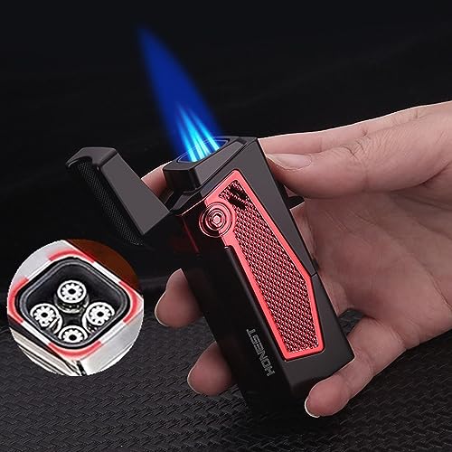 Encendedor Quad Jet Flame Recargable Butano Negro miniatura 3