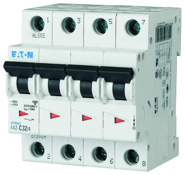 Magnetotérmico 4P 6A EATON FAZ-C6/4 con curva C de alta precisión contra cortocircuitos