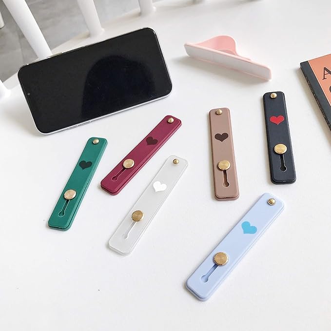 Image of Phone Grip Holder Portable Telescopic Finger Strap Bracket Phone Loop Finger Kickstand for Universal Phone Charms Pack of 1 Multicolor
