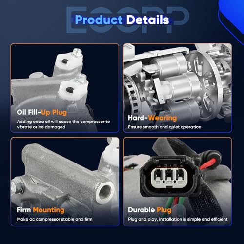 Image of ECCPP A /C Compressor with Clutch for Honda Fit 1.5L 2009-2014 AC Compressor