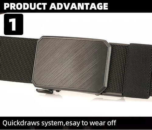 Men's Stretch Nylon Belt with Heavy Duty Quick Release Buckle2