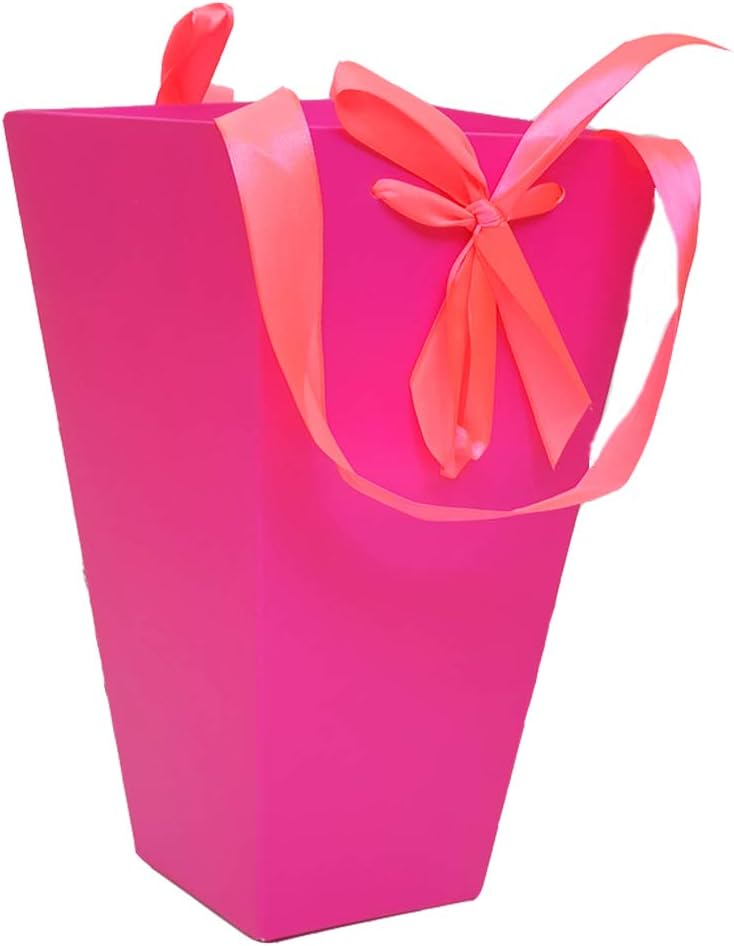 Gift Packing Bags for Wedding Birthday Anniversary Baby Shower Party – Flower Bouquet Gift Bag with Handles Set of 6 - ECO Cardboard Box Present Bags Bulk - Decorative Box for Flowers Large Size BB03