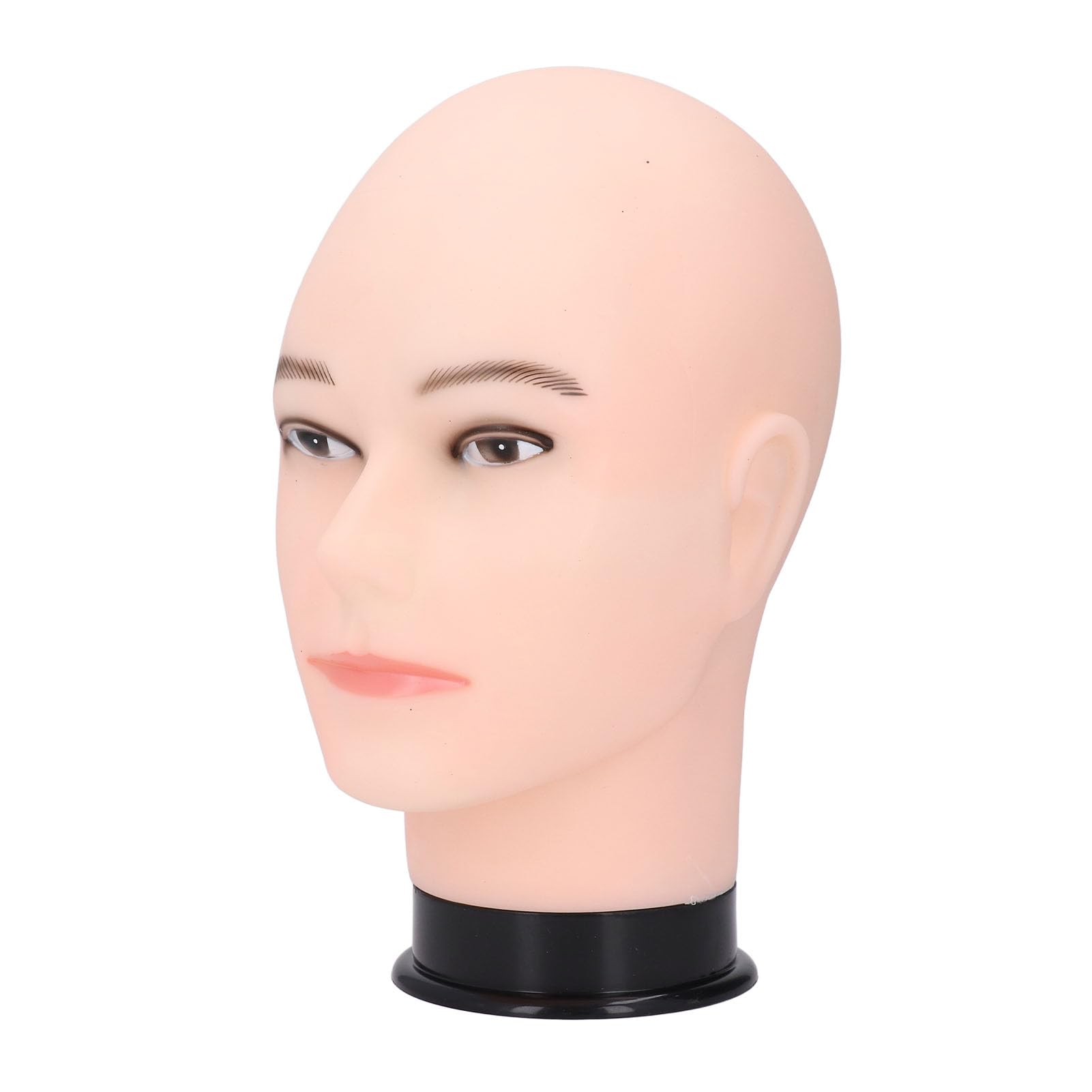 Cabeza de maniquí calva de PVC de 22 pulgadas con maquillaje para pelucas