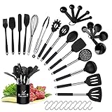 Utensilios de Cocina, 36 piezas Utensilios Cocina Profesional de Silicona, Juego de Utensilios de Cocina Resistentes al Calor y Antiadherentes con Espátula, Cuchara, Batidor, Pinza para Espagueti