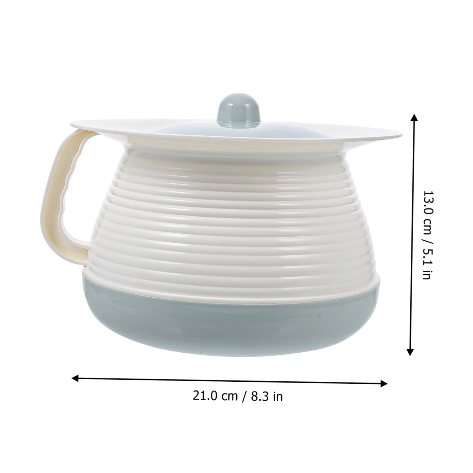Anneome Pot de nuit pratique en plastique incassable avec couvercle Pot à urine portable pour adultes et utilisation domestique stable avec poignée anti-odeurs et durable