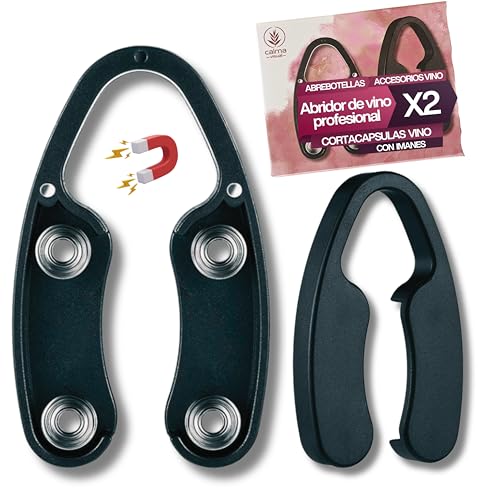 Corta Cápsulas de Vino Imantado (2 Unidades) – Cortador del Cuello de Botella de Vino – Descapsulador Preciso y Seguro – Accesorio para Vino – Ideal para regalo cenas amigos