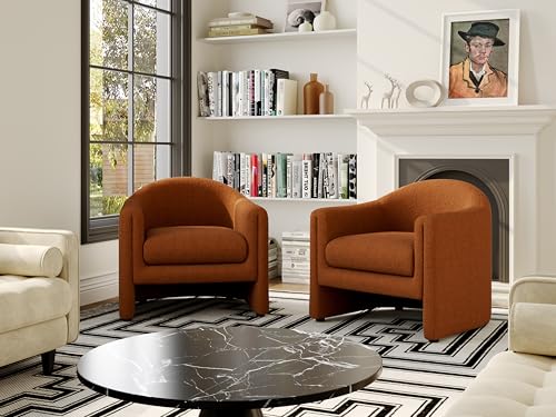 Sillón barrel peluche naranja oscuro miniatura 5
