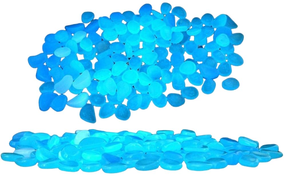 KINZILLA Garden Luminous 100 Pieces Stones, Decorative Shining Pebbles for Open Hallway, Aquarium, Courtyard