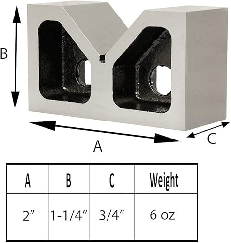 Miniatura 2 de DBM IMPORTACIONES 2 ''L x 3/4''W Par 2'' x 3/4'' x 1-1/4'' de hierro fundido V-Bloques V bloque tierra conjunto