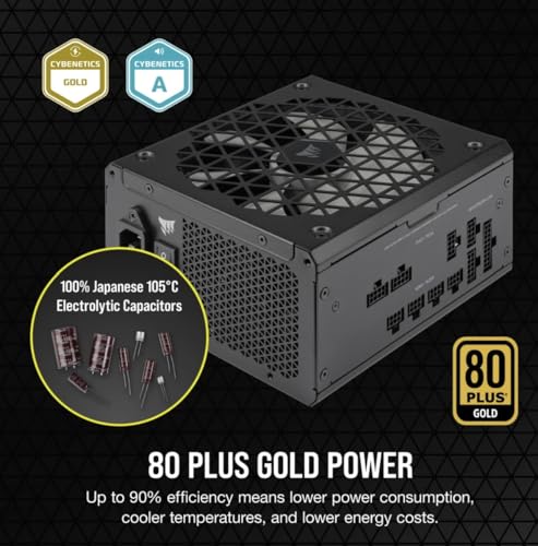 Image of CORSAIR RM750x Shift Fully Modular ATX Power Supply - 80 Plus Gold - ATX 3.1 - PCIe 5.1 - Zero RPM - Modular Side Interface - Black (Renewed)