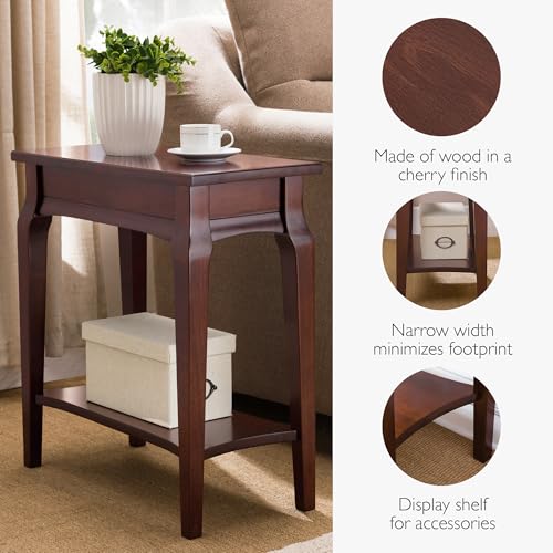 Image of Leick Home Stratus End Table, 24 inch, Heartwood Cherry