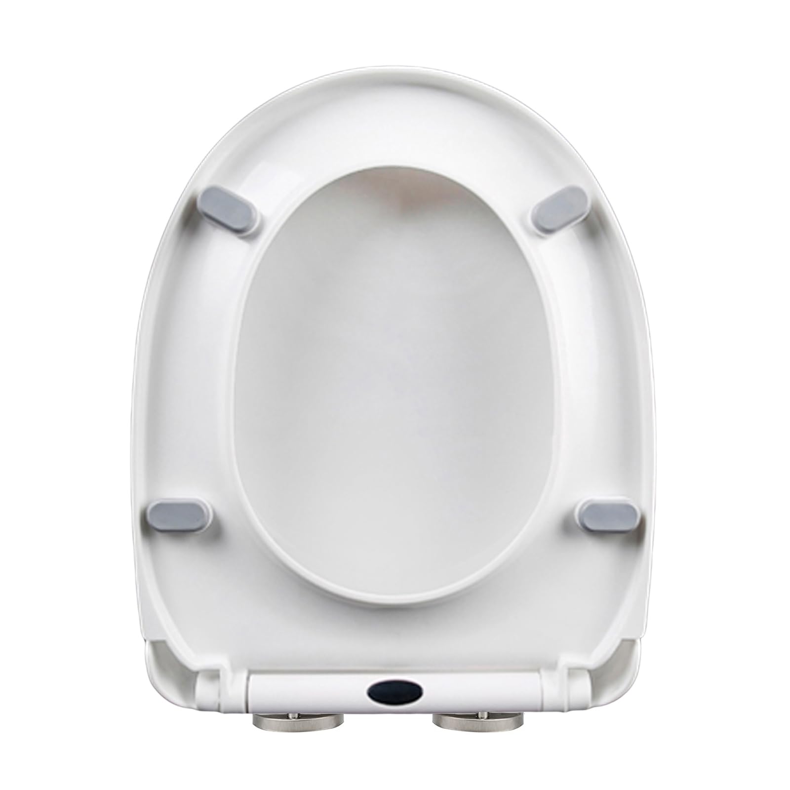 Giural 2E 42x34cm,Toilet Seat SLow Close White D Shaped Soft Close Toilet Seat - Top Fixing, Quick Realease Toilet Lid Loo Seat for Easy Cleaning, PP Material