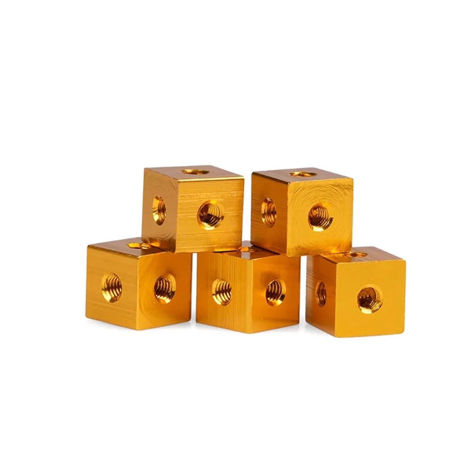 Vite a 6 lati M3 M4 M5 M6 M8 M10 Fori Dado Blocco Collegamento di bloccaggio in alluminio Staffa quadrata Fissaggio Piastra filettata Cubo(Red,M8 (25x25x25)-5pcs)