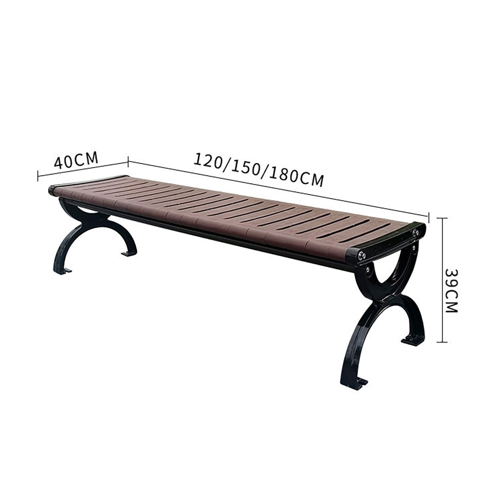 Banco Jardin Exterior 2 Plazas de Madera Sintética Polywood | Banco de Jardin con Estructura Robusta en Aleación de Aluminio, Terraza, Balcón, Porche(120x40x39cm)