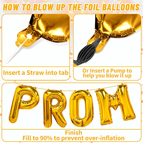 Algpty Prom 2023 Balloons Gold 32 Inch Large - Prom 2023 Decorations Decor For Prom 2023 Party Graduation Decorations Foil Mylar Prom 2023 Balloons Banner Sign For Prom Night Graduation Party #TOP3