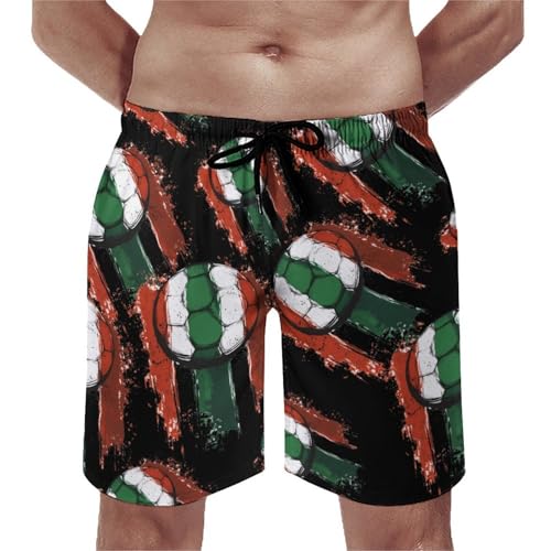 Ireland Soccer Ball Men's Swim Trunks Quick Dry Board Shorts Hawaiian Beach Shorts With Pocket
