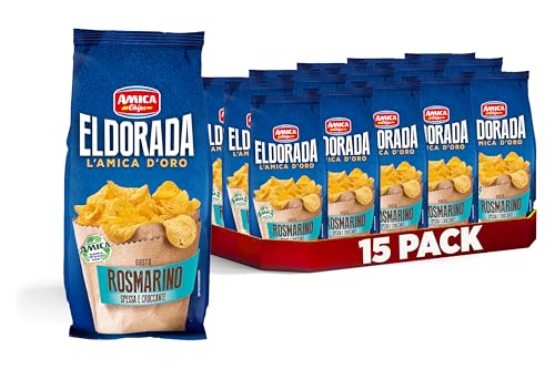 AMICA Chips - Eldorada Patatine con Rosmarino, 15 Confezioni da 130g