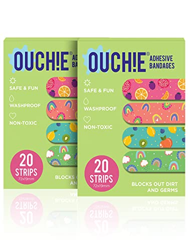Image of Ouchie Non-Toxic Printed Bandages Combo Pack Of 2 - Lime Green