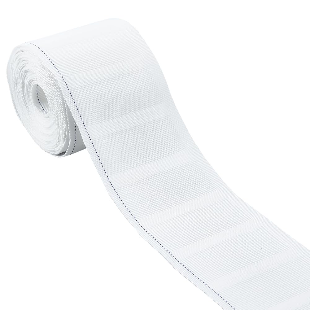 GORGECRAFT 5M Curtain Pleat Tape 7.2cm White Flat Polyester Curtain Header Pleater Pinch Tape Cloth Heading Belt Linings for Top Hook Hanger Home Decor Projects Craft Pleater