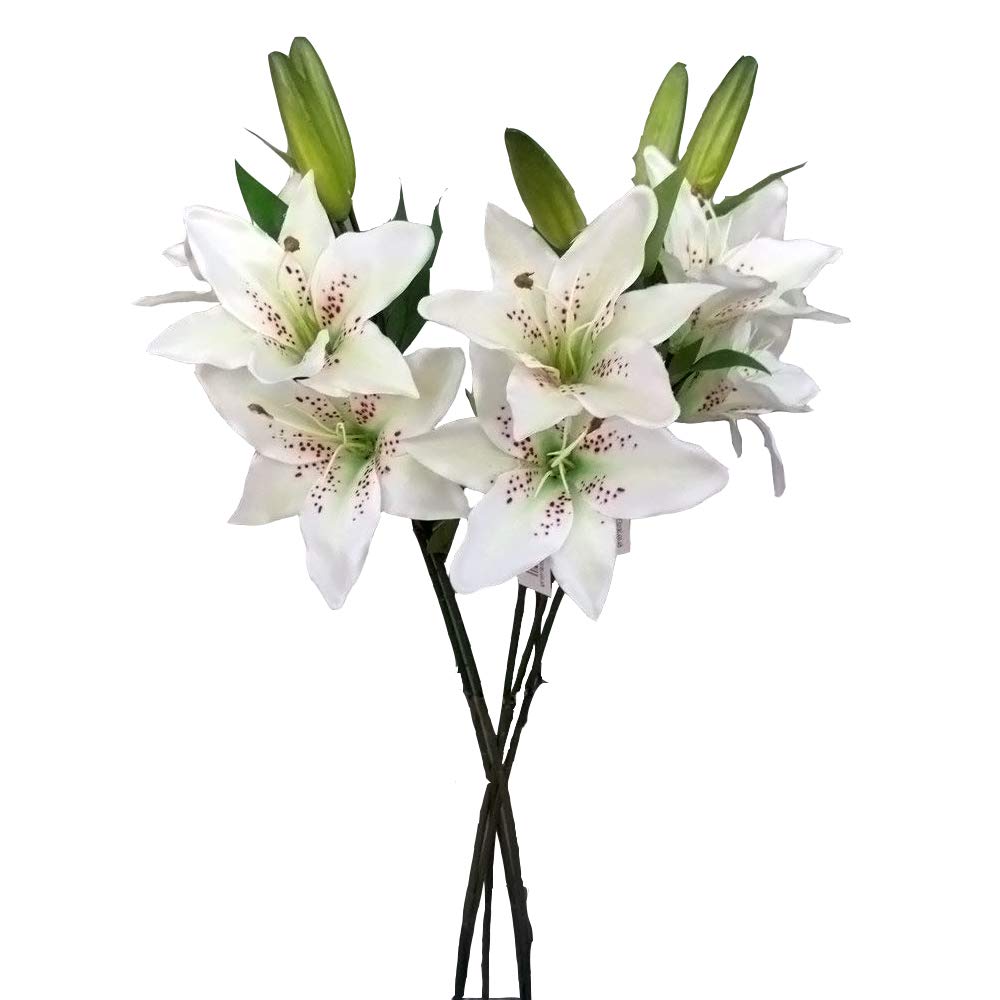 Permabloom Ivory 6 X Artificial Tiger Lily Flower Sprays