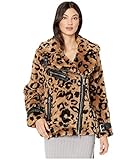 Avec Les Filles Teddy Faux Fur Biker Camel/Black SM