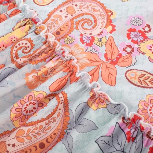 Image of GRACE KARIN Summer Dresses for Women 2026 Vacation,Smocked Floral Maxi Dress,Boho Beach Sundress with Pocket Fashion Clothing