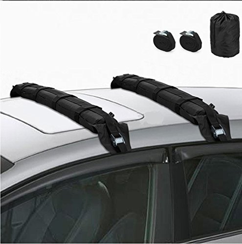 Universal Soft Roof Rack, New Auto Inflatable Top Luggage Cargo Snowboard Kayak Carrier for Travel(2 Pcs) with Straps