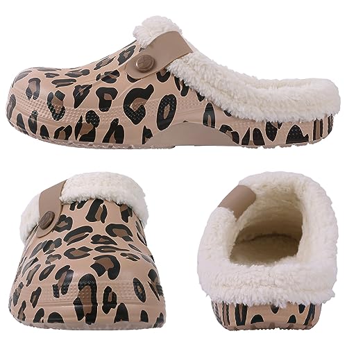 Image of Beslip Fur Lined Clogs for Women & Men Fuzzy Slippers with Memory Foam