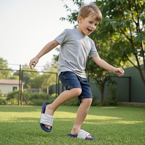 Image of INMINPIN Kids Boys Girls Ball Sprots Slides Sandals Ultra Comfortable Beach Pool Shower Shoes House Slide Indoor Outdoor for Sports Fan