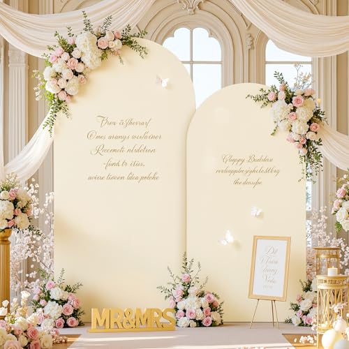 Funda elástica beige para fondo arco 6.6 ft miniatura 3