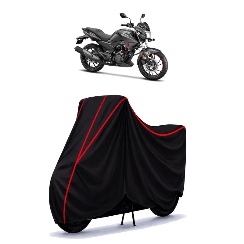 Image of Hero Hunk 190 Water Resistant Bike Cover for All Motorcycles & Rain | Heavy Duty Taffeta Fabric | UV Protection, Dustproof, Scratchproof | All Weather Two Wheeler Body Cover with Elastic Bottom