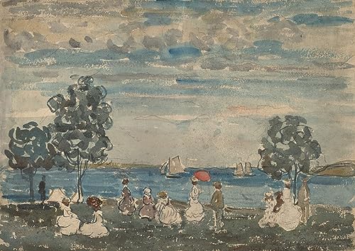 Impression sur toile Prendergast Figures sur une plage poster modern déco salon 60x90cm