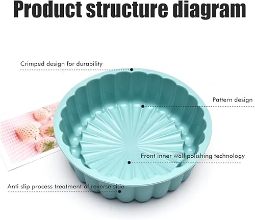 Miniatura 6 de Enfudid Molde de silicona para tartas Charlotte, moldes redondos de 7.7 pulgadas, moldes redondos reutilizables para tartas de queso y tartas de