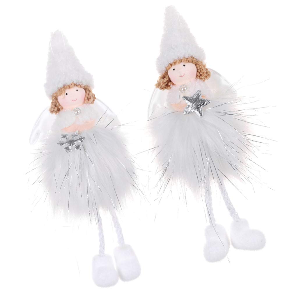 Amosfun 2pcs Christmas Hanging Angel Christmas Tree Angle Decoration Angel Doll Pendant Christmas Tree Hanging Ornaments Christmas Crafts Elves Decoration