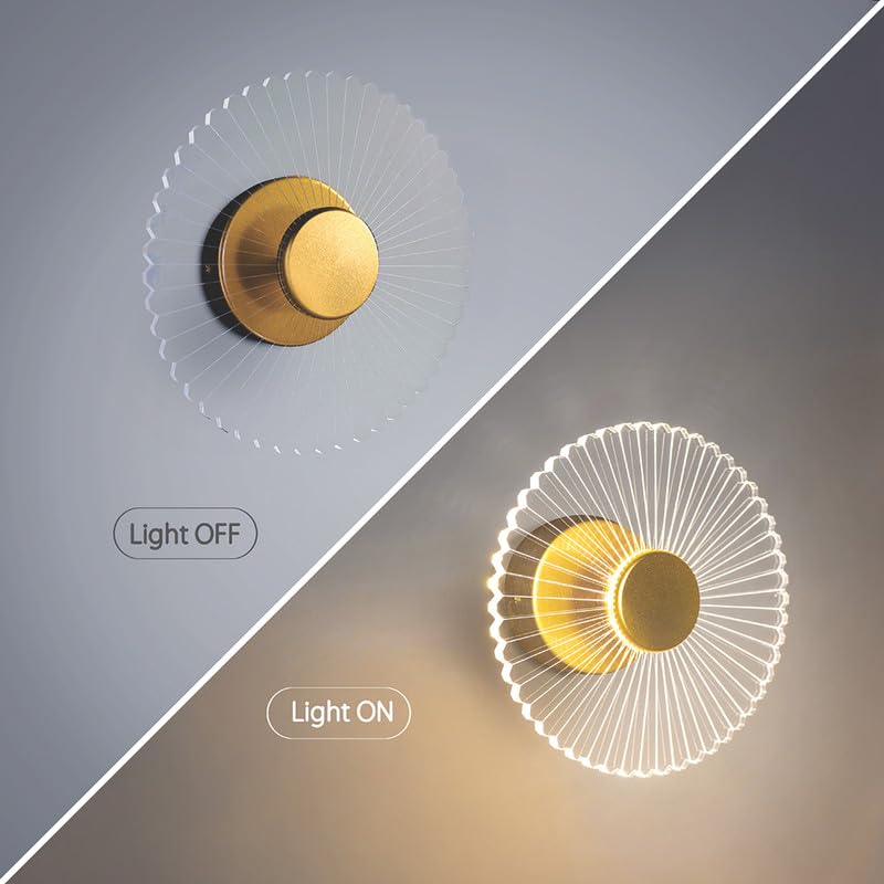 Image of Spiral Pattern 3-in-1 LED Wall Light Decorative Lamp with Golden Center Artistic Accent Lighting for Living Room Bedroom Hallway & Home Decor (Aurora Glow Modern Wall Light, Pack of 1)