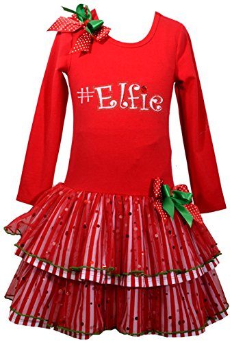 Bonnie Jean Holiday Christmas Dress - Red Corduroy Gingerbread for Baby, Toddler and Little Girls, (Red- Elfie Dress, 24 Months)