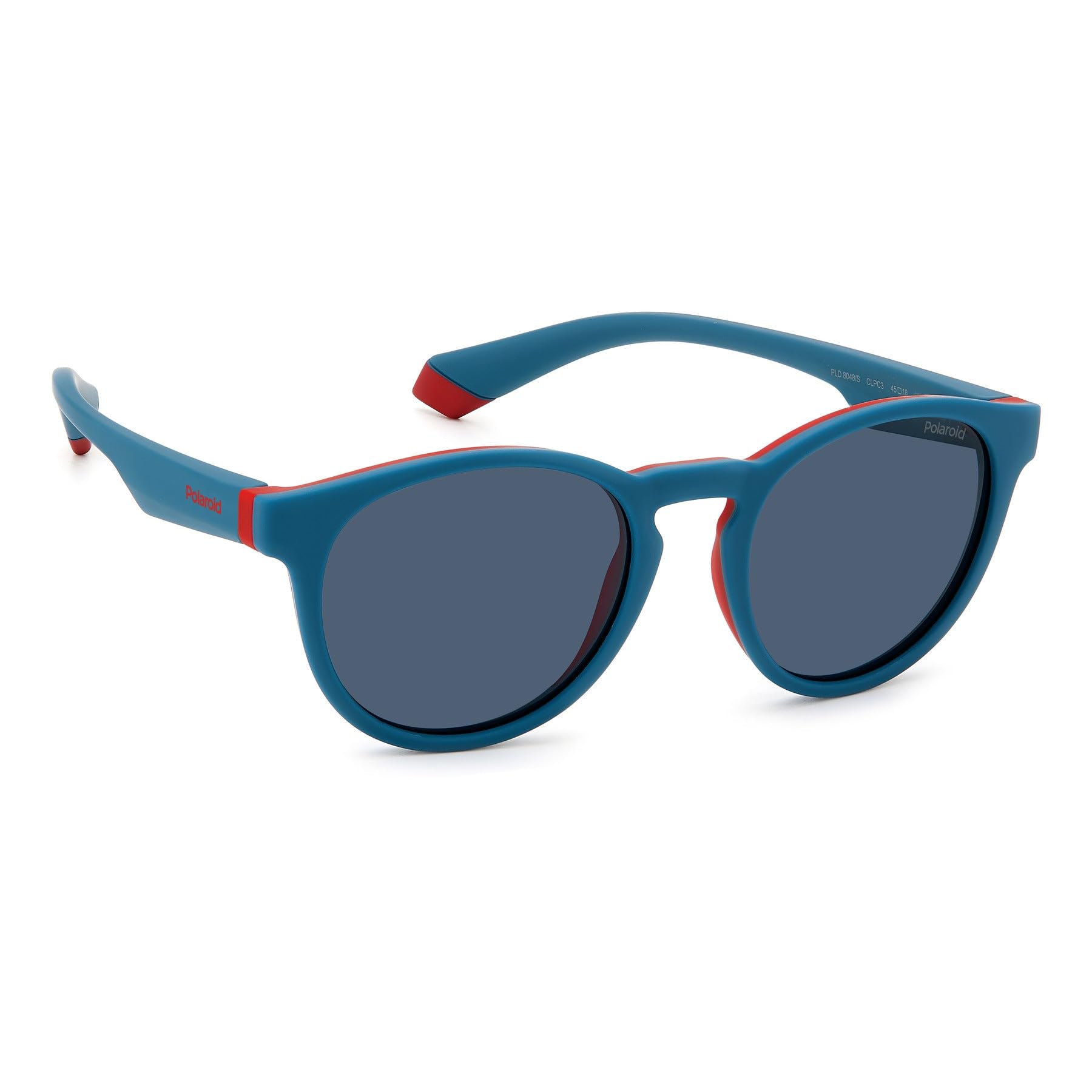POLAROID KIDS Kinder Brille PLD 8048/S Größe 45-18 mm Teal Rot polarisiert